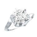 2 Carat Moissanite Floral Engagement Ring with Bypass Shank