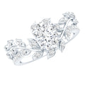 Certified 1.2 Carat Moissanite Vine Engagement Ring in Silver