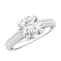 Womens 2 Carat Moissanite Engagement Ring with Side Stones