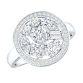Sterling Silver Moissanite Cluster Engagement Ring for Women