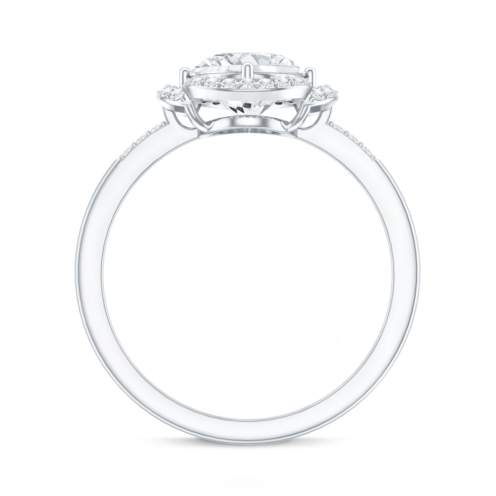 Certified 2 Carat Moissanite Vintage Inspired Engagement Ring in Silver
