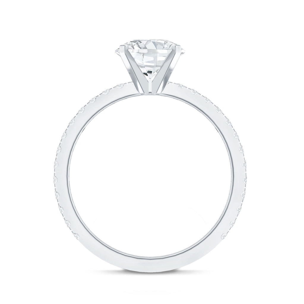 Certified 8 MM Moissanite Solitaire Engagement Ring