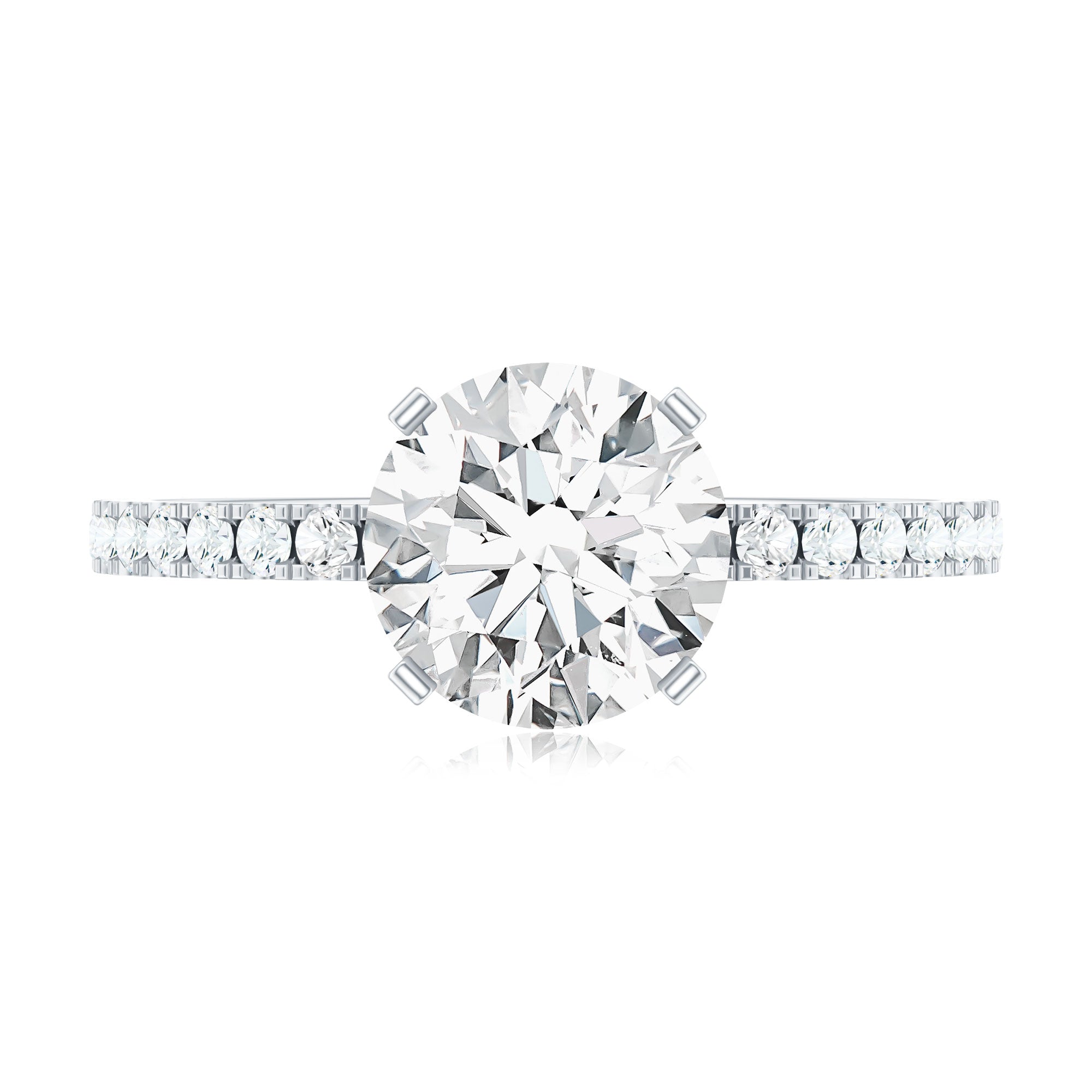 Certified 8 MM Moissanite Solitaire Engagement Ring