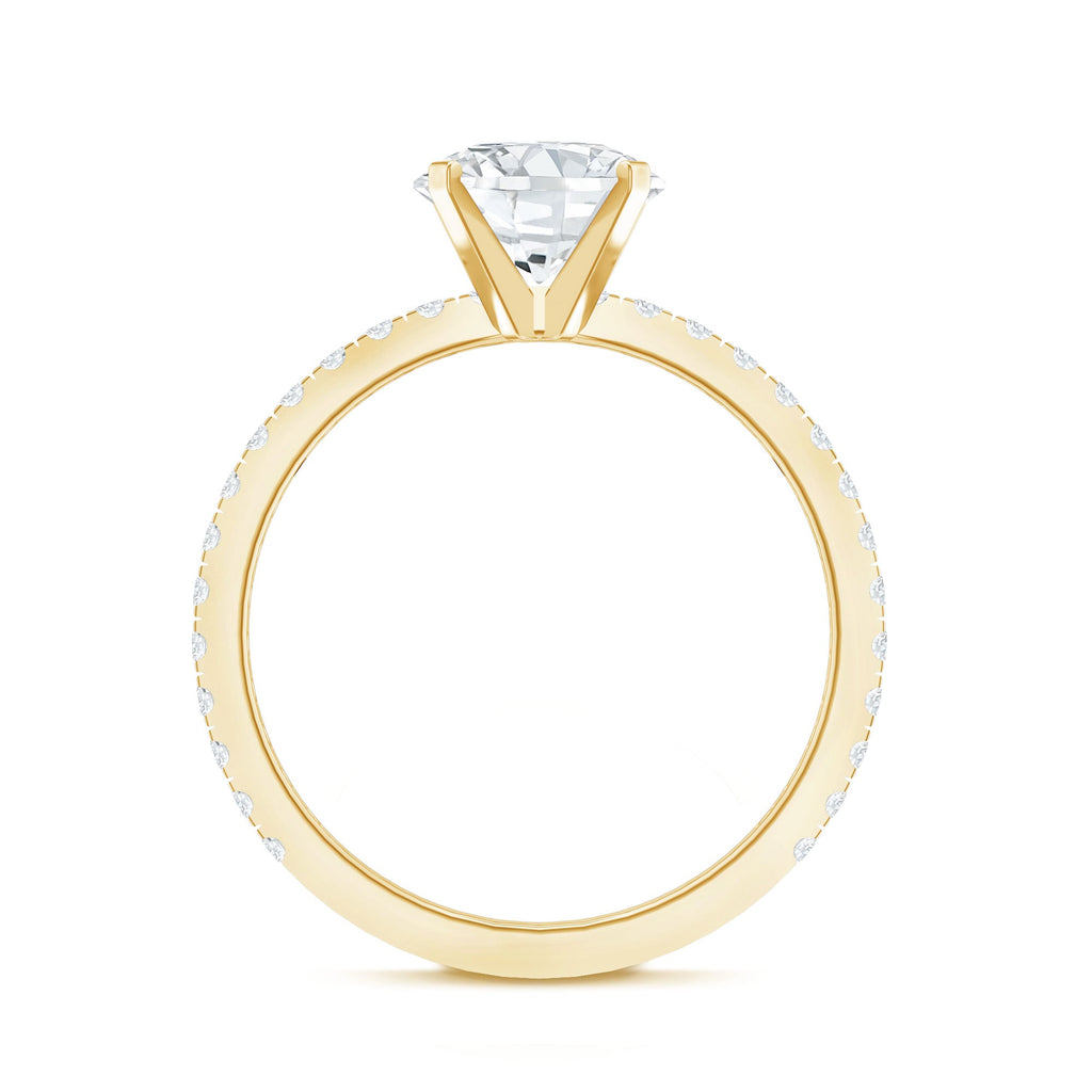 Certified 8 MM Moissanite Solitaire Engagement Ring