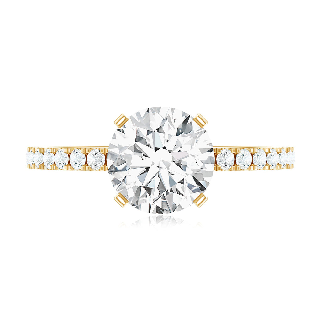 Certified 8 MM Moissanite Solitaire Engagement Ring