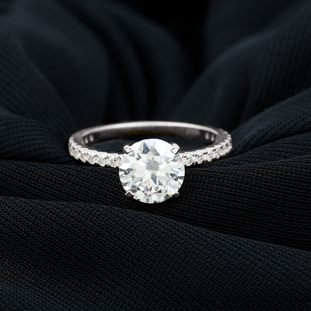 Peg Head Set Moissanite Solitaire Engagement Ring