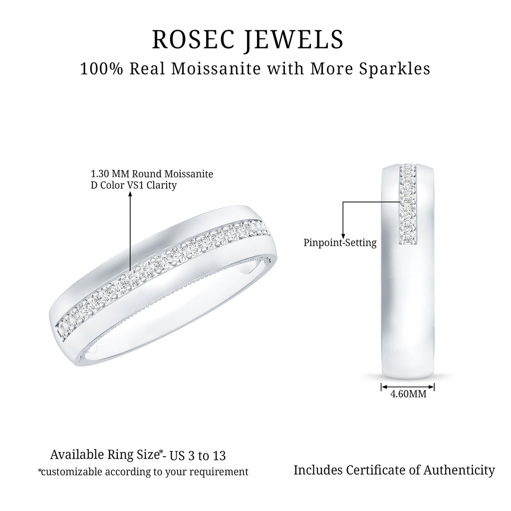 Moissanite Classic Wedding Band Ring For Men