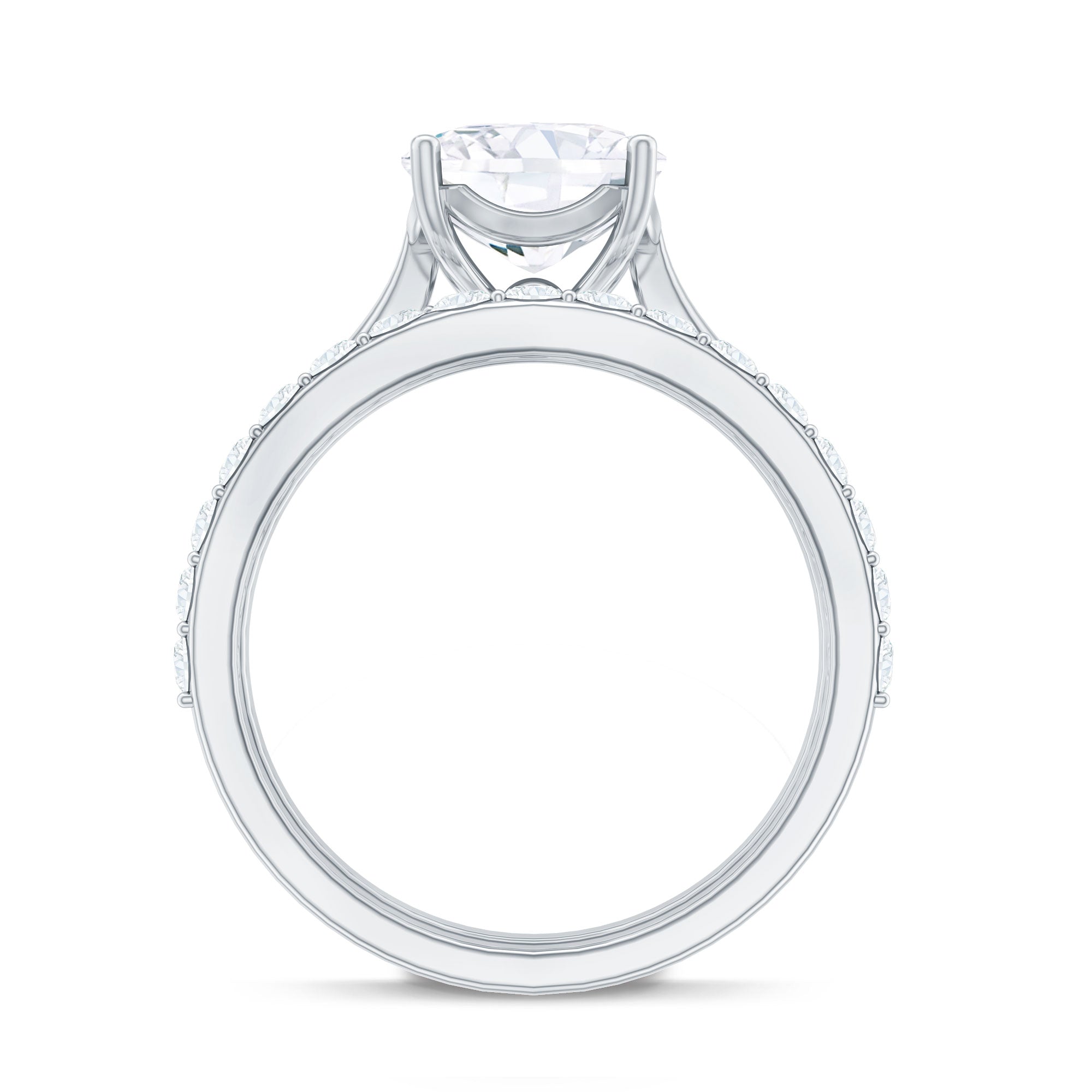 Cushion Cut Moissanite Solitaire Bridal Set with Certificate