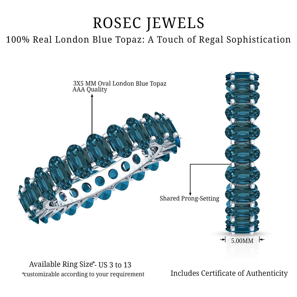 Oval Cut London Blue Topaz Full Eternity Band