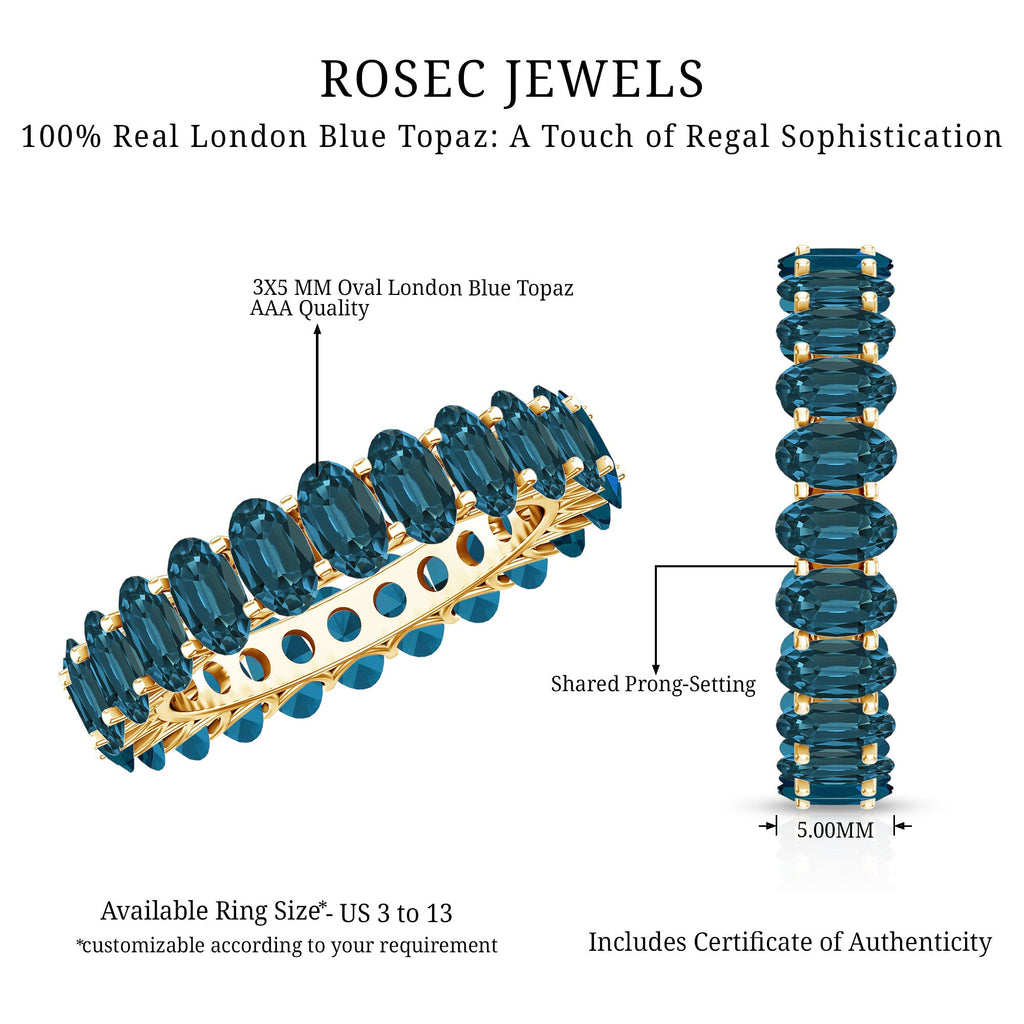 Oval Cut London Blue Topaz Full Eternity Band