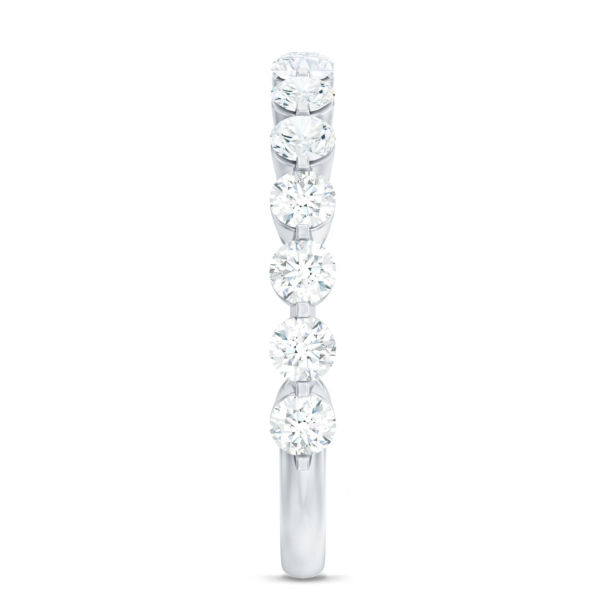 Round Shape Floating Diamond Half Eternity Ring