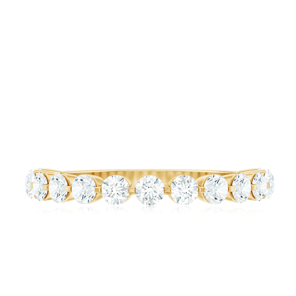 Round Shape Floating Diamond Half Eternity Ring