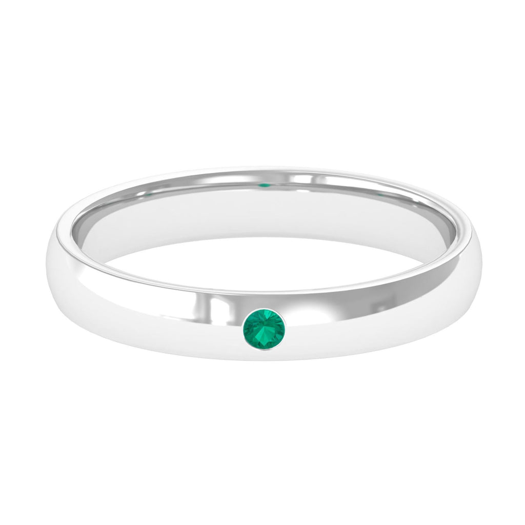 Natural May Birthstone Emerald Band Ring