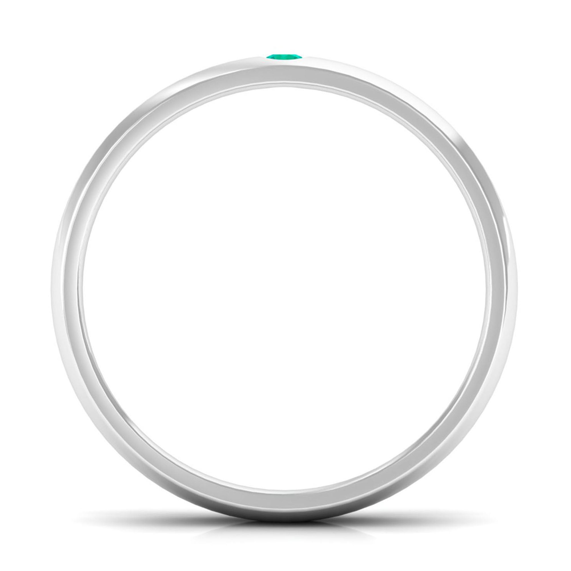 Natural May Birthstone Emerald Band Ring