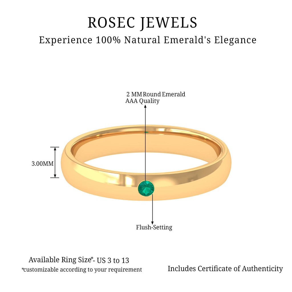 Natural May Birthstone Emerald Band Ring