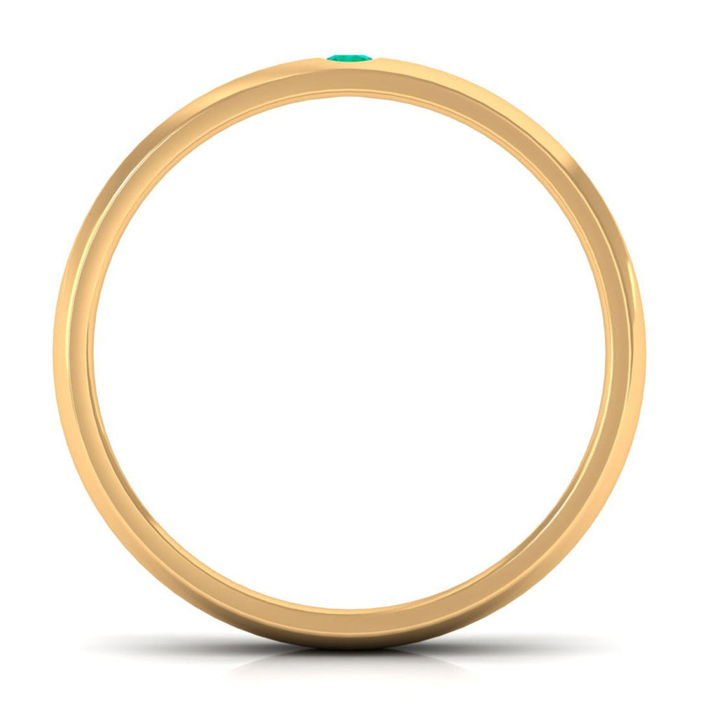 Natural May Birthstone Emerald Band Ring
