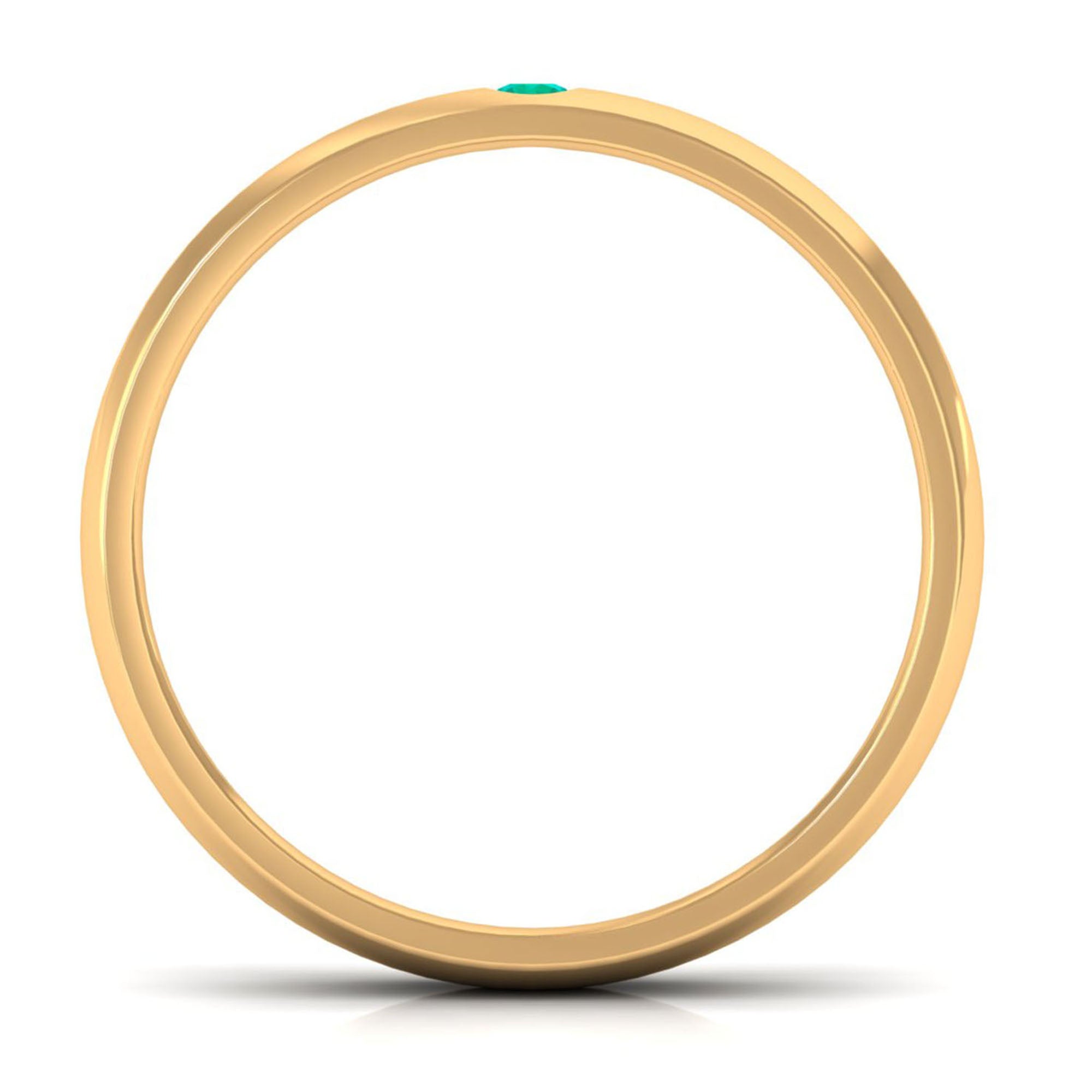 Natural May Birthstone Emerald Band Ring