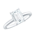 Certified 6X8MM Moissanite Emerald Cut Engagement Ring