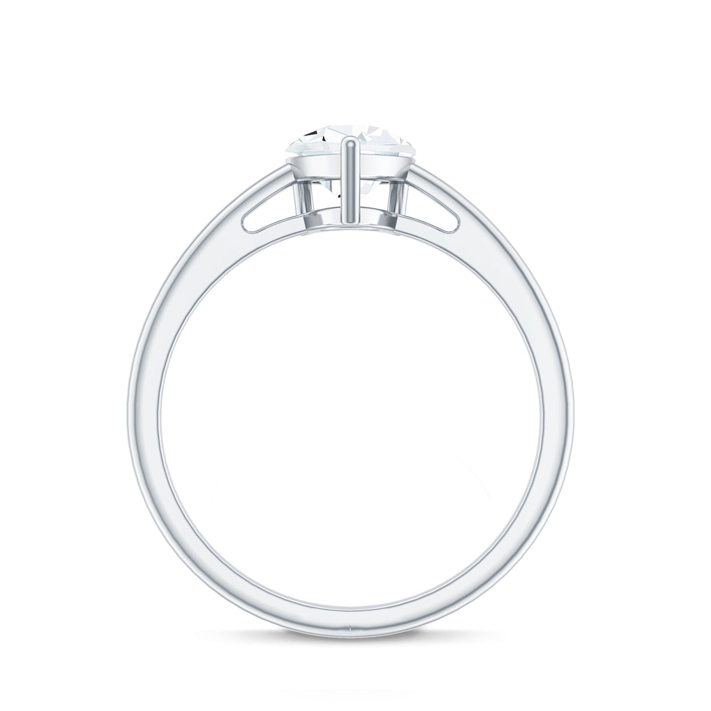Solitaire Moissanite Teardrop Engagement Ring for Women
