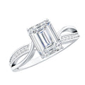 Certified 6X8 MM Emerald Cut Moissanite Infinity Engagement Ring