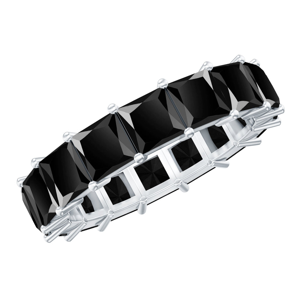 Certified Princess Cut Lab Grown Black Diamond Eternity Ring for Women