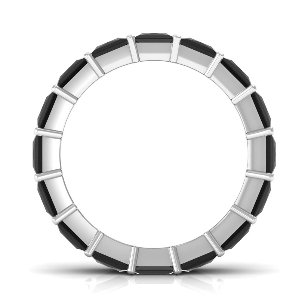 Certified Princess Cut Lab Grown Black Diamond Eternity Ring for Women