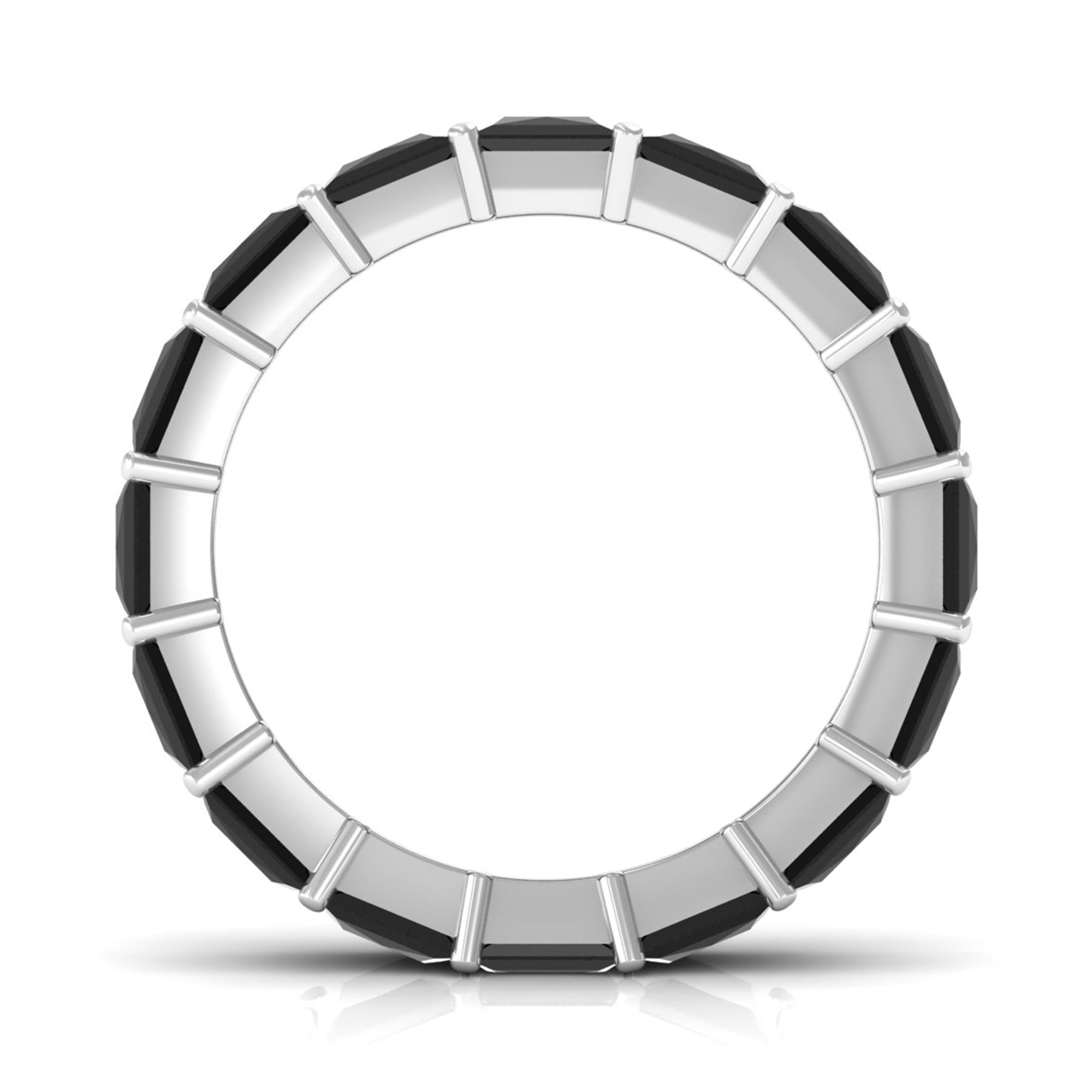 Certified Princess Cut Lab Grown Black Diamond Eternity Ring for Women