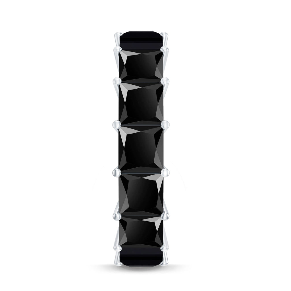 Certified Princess Cut Lab Grown Black Diamond Eternity Ring for Women