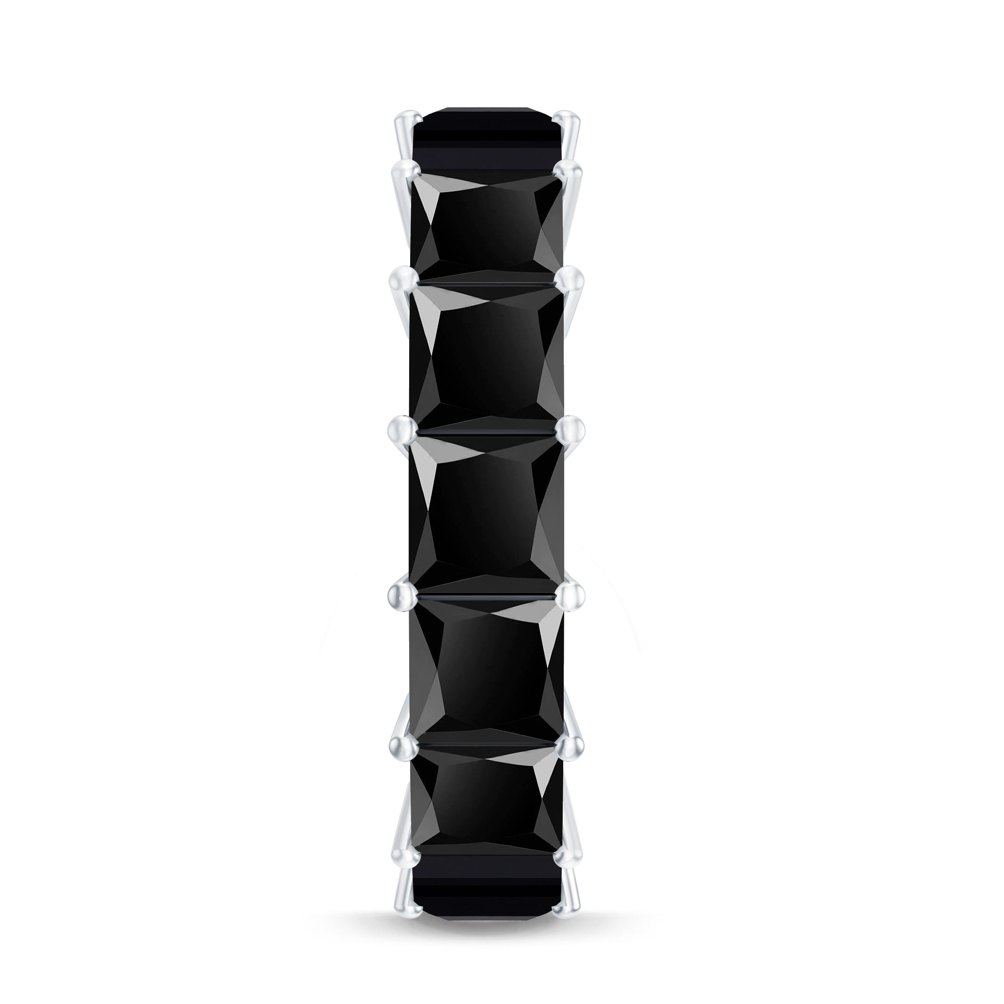 Certified Princess Cut Lab Grown Black Diamond Eternity Ring for Women