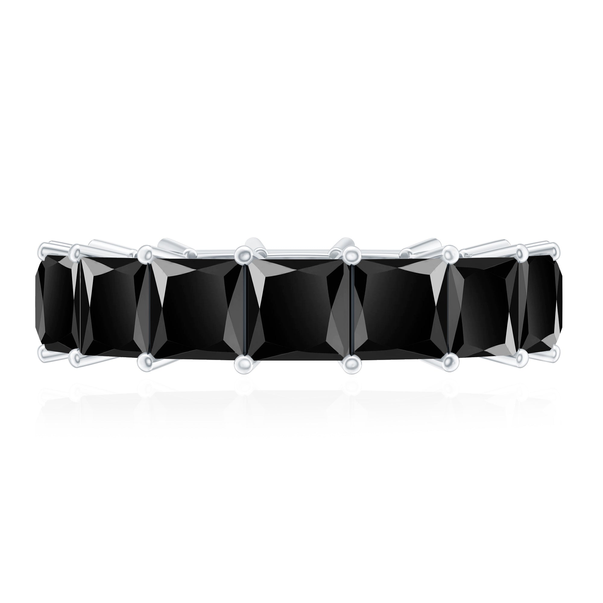 Certified Princess Cut Lab Grown Black Diamond Eternity Ring for Women