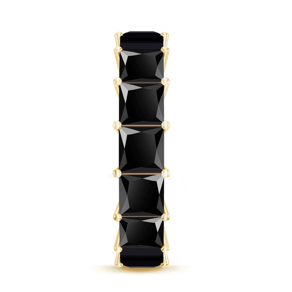 Certified Princess Cut Lab Grown Black Diamond Eternity Ring for Women