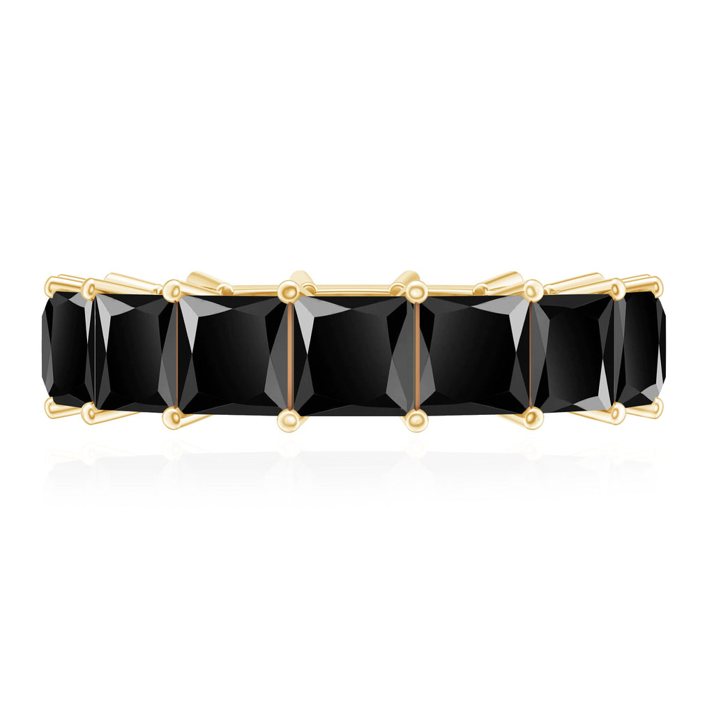 Certified Princess Cut Lab Grown Black Diamond Eternity Ring for Women