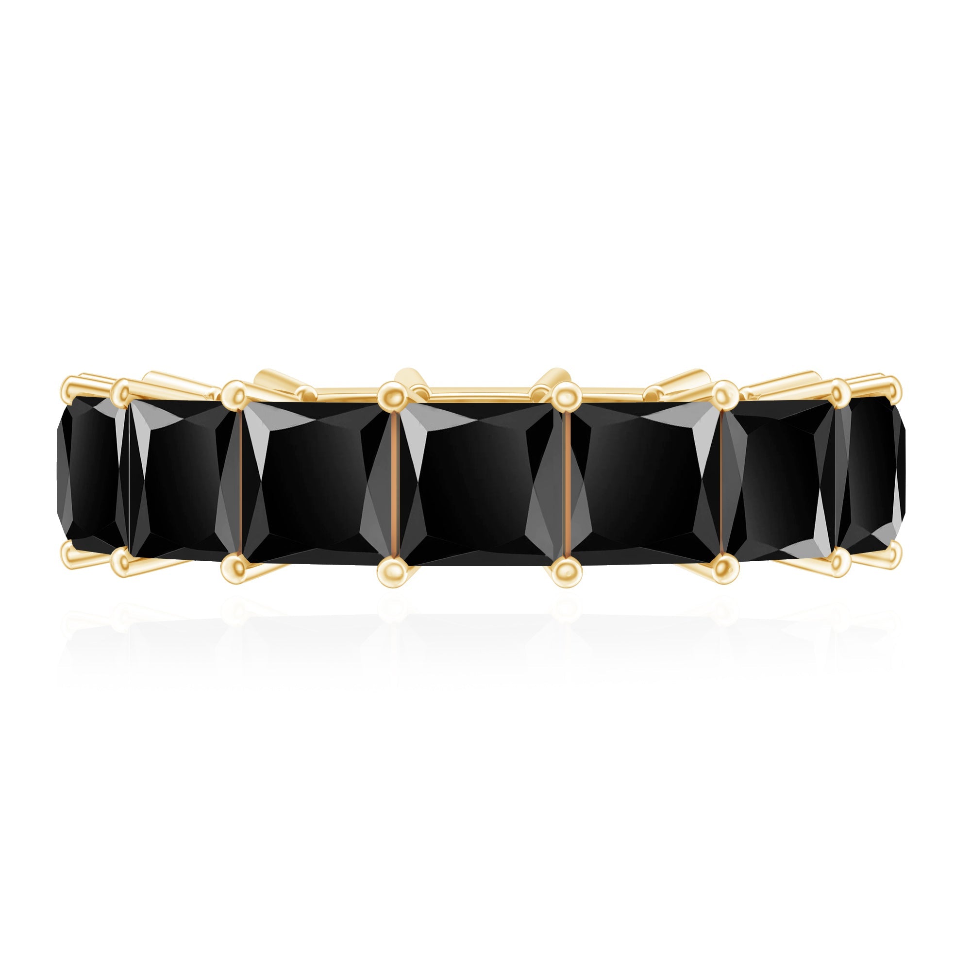 Certified Princess Cut Lab Grown Black Diamond Eternity Ring for Women