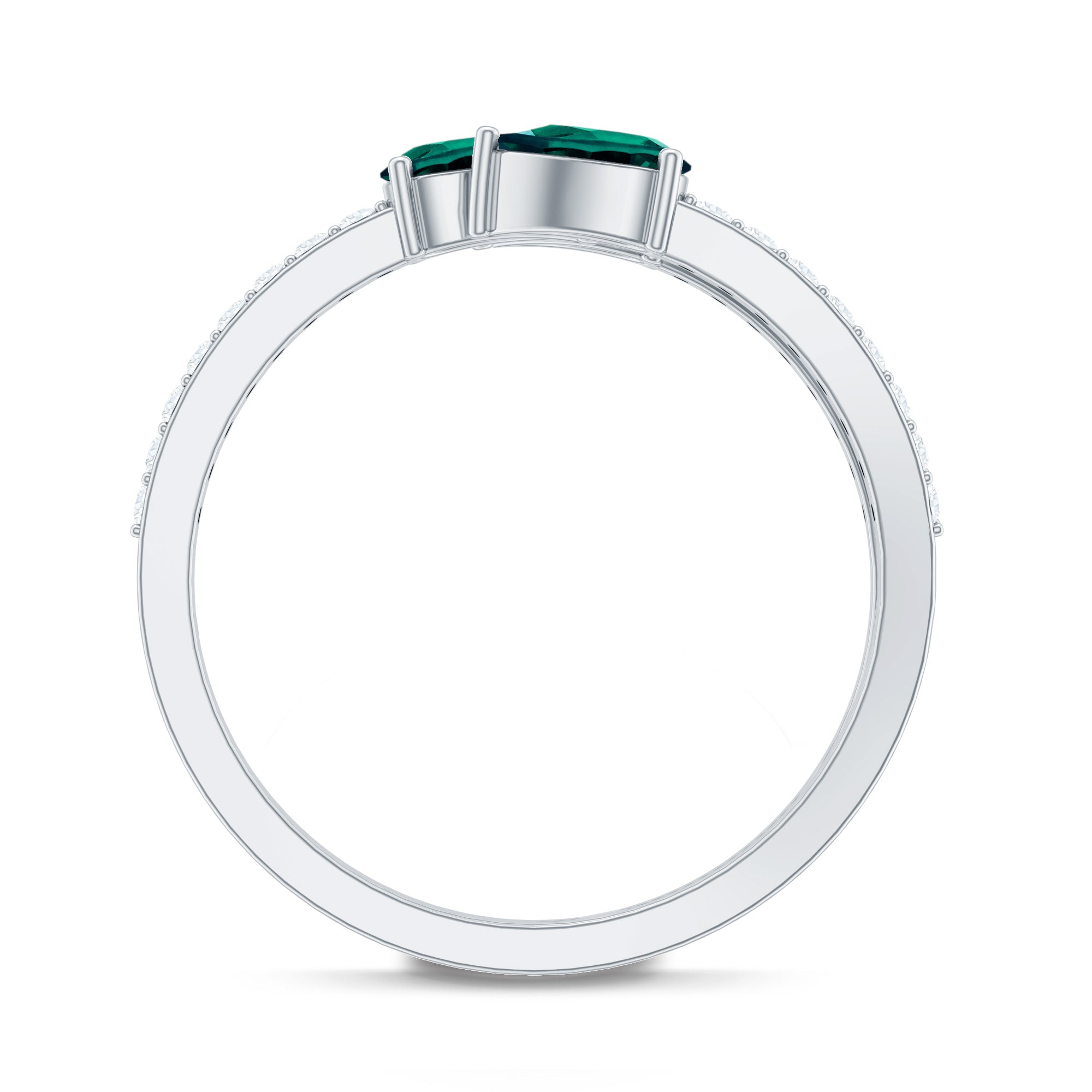 Certified Pear Shape Lab Grown Emerald Diamond Cocktail Ring