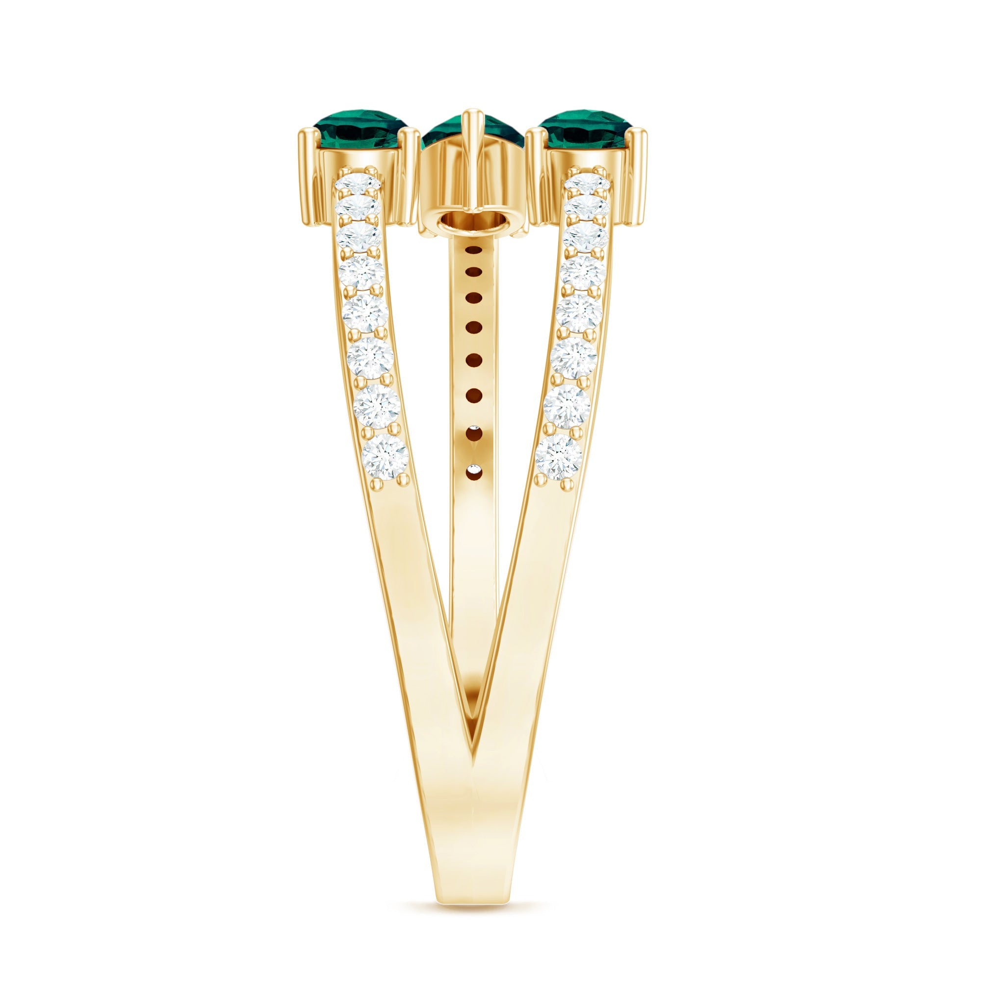 Certified Pear Shape Lab Grown Emerald Diamond Cocktail Ring
