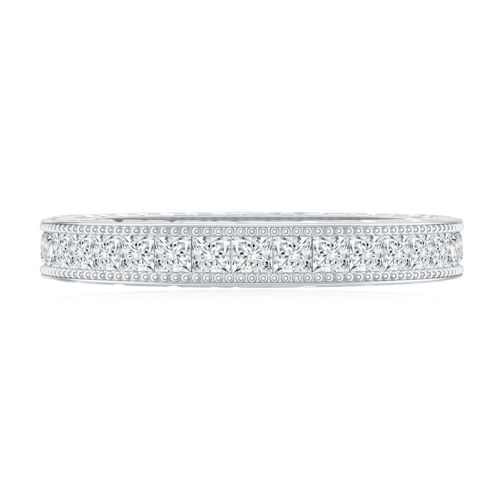 Certified Princess Cut Lab Grown Diamond Eternity Wedding Band