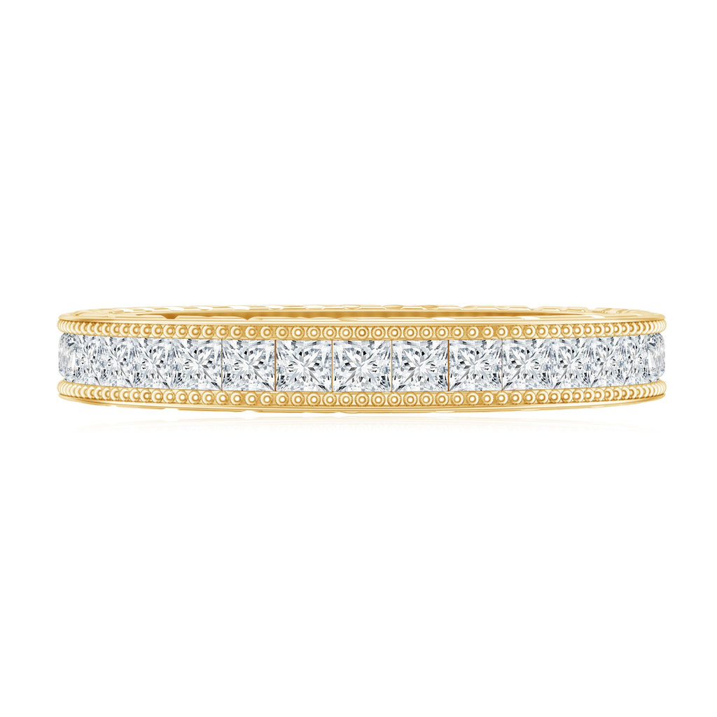 Certified Princess Cut Lab Grown Diamond Eternity Wedding Band