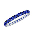 Princess Cut Certified Lab Created Blue Sapphire Full Eternity Ring