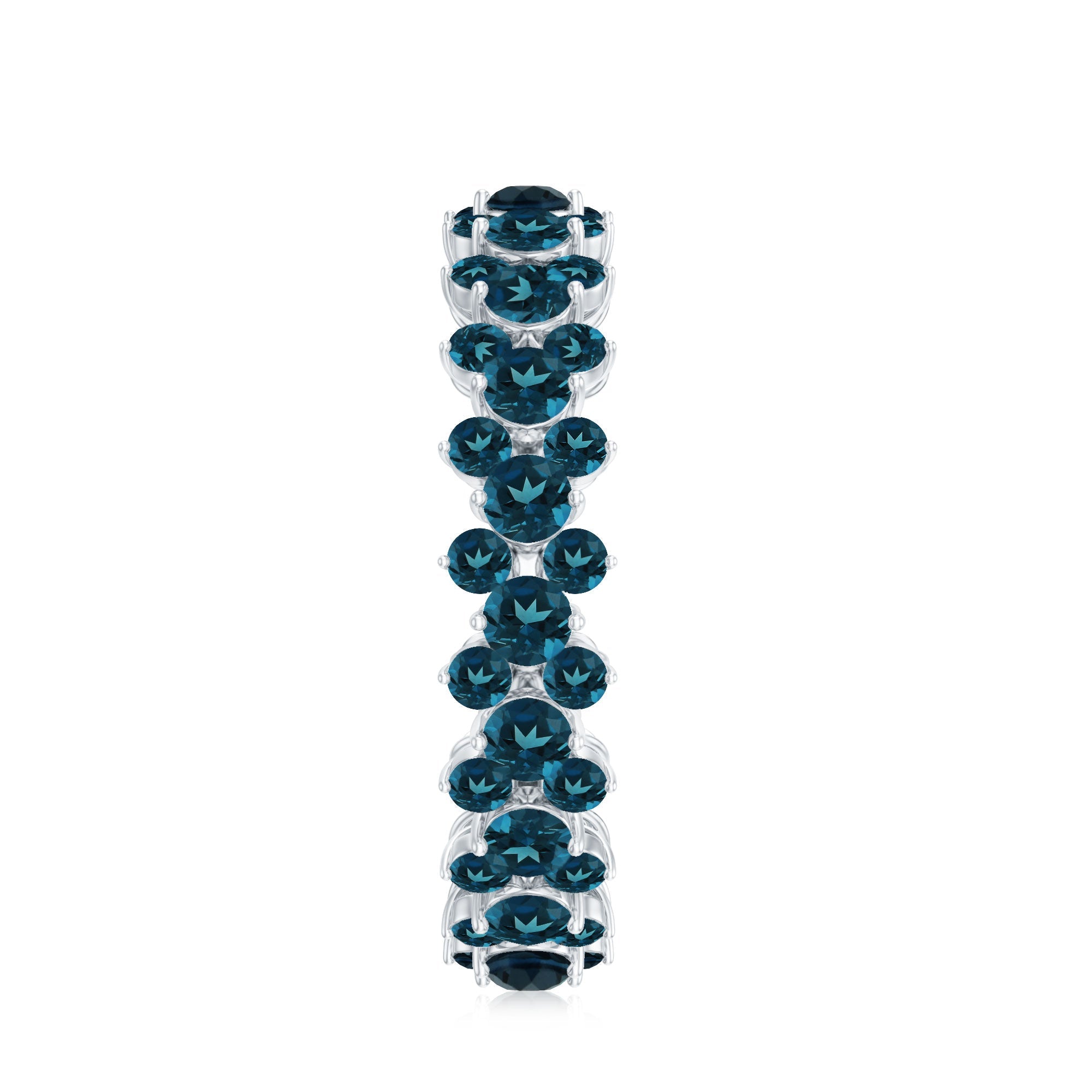 London Blue Topaz Cluster Eternity Band Ring