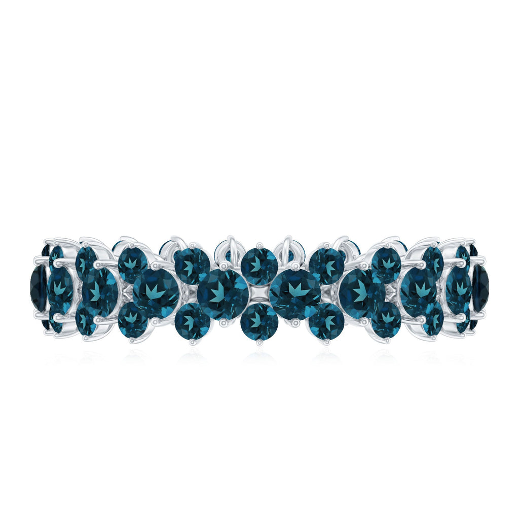London Blue Topaz Cluster Eternity Band Ring