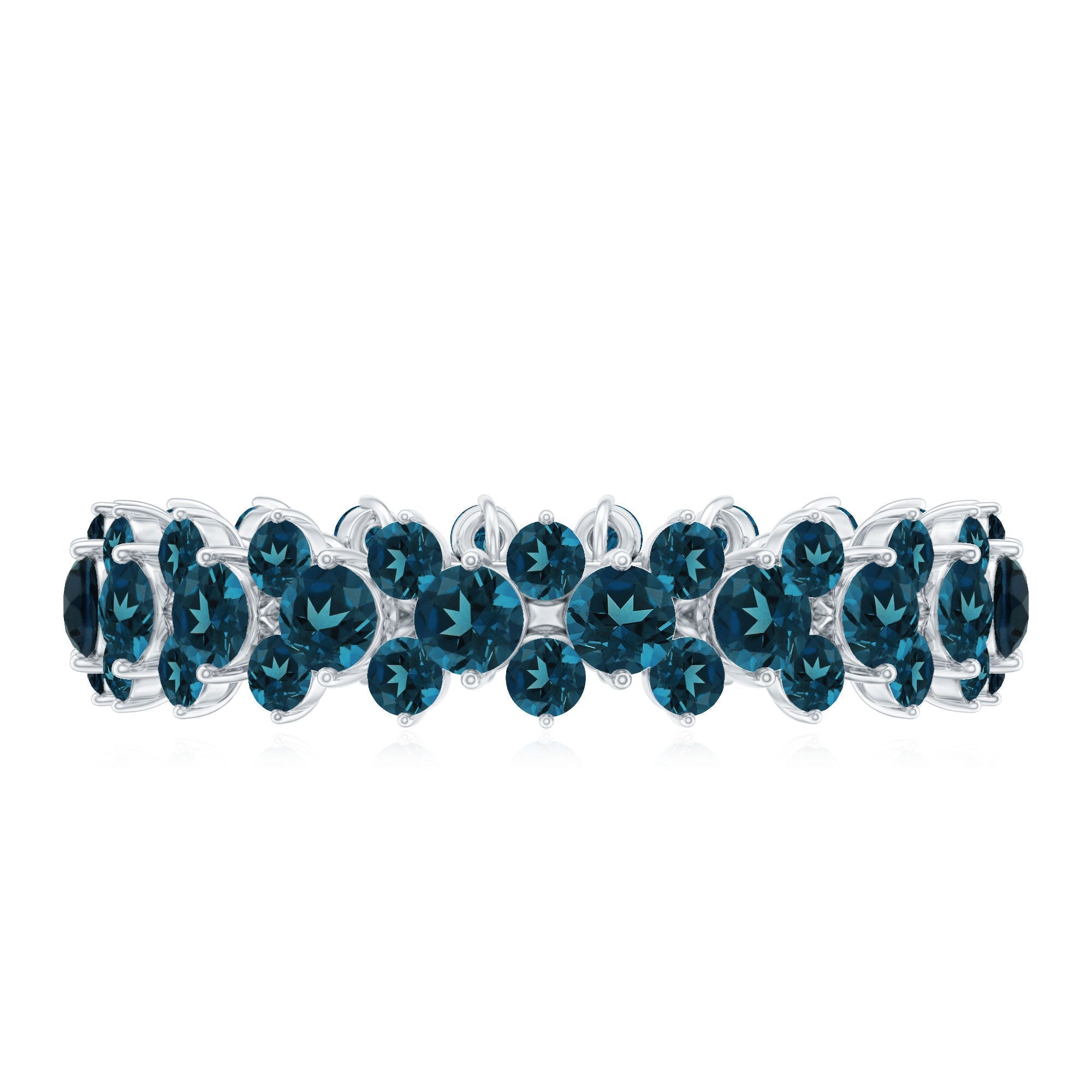 London Blue Topaz Cluster Eternity Band Ring