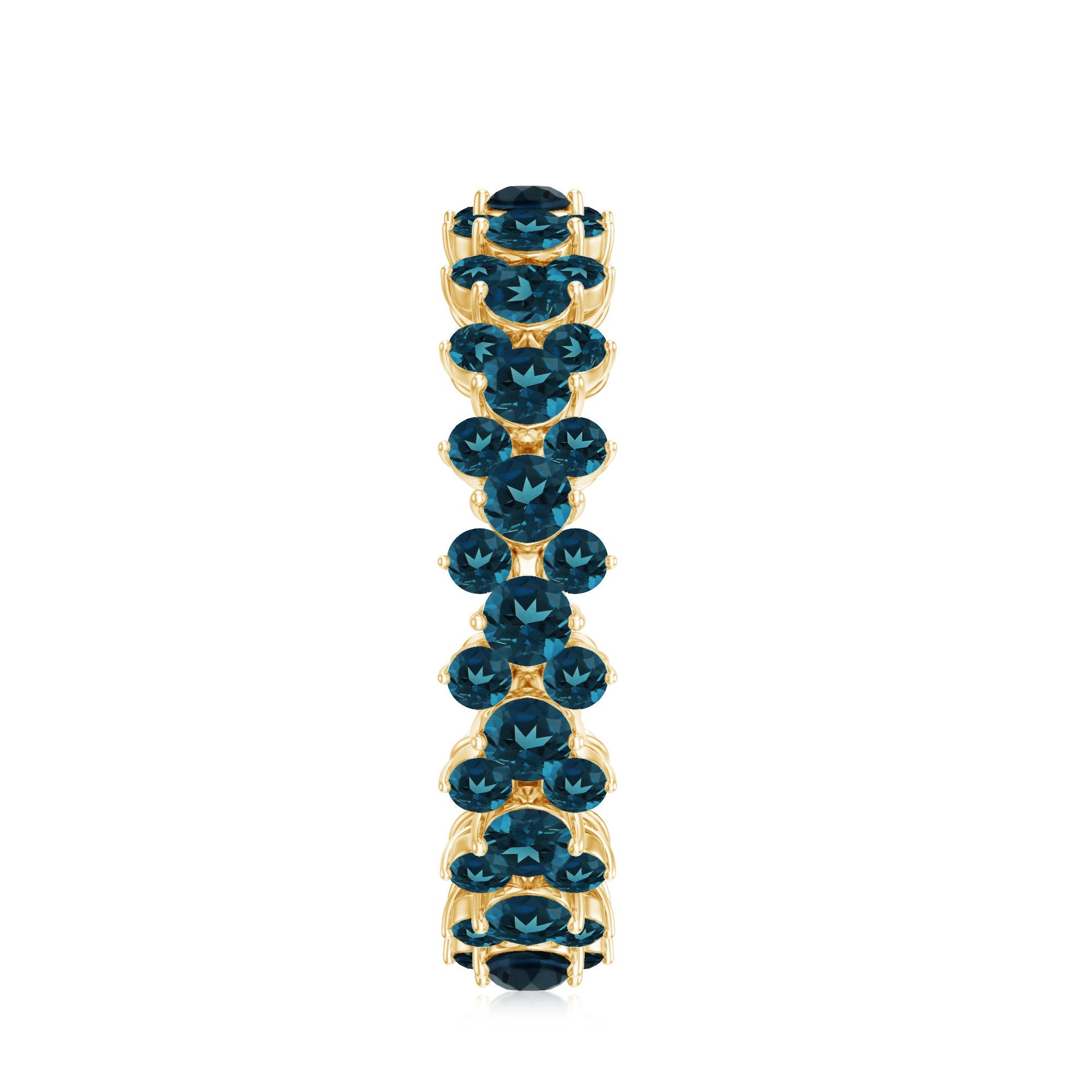 London Blue Topaz Cluster Eternity Band Ring