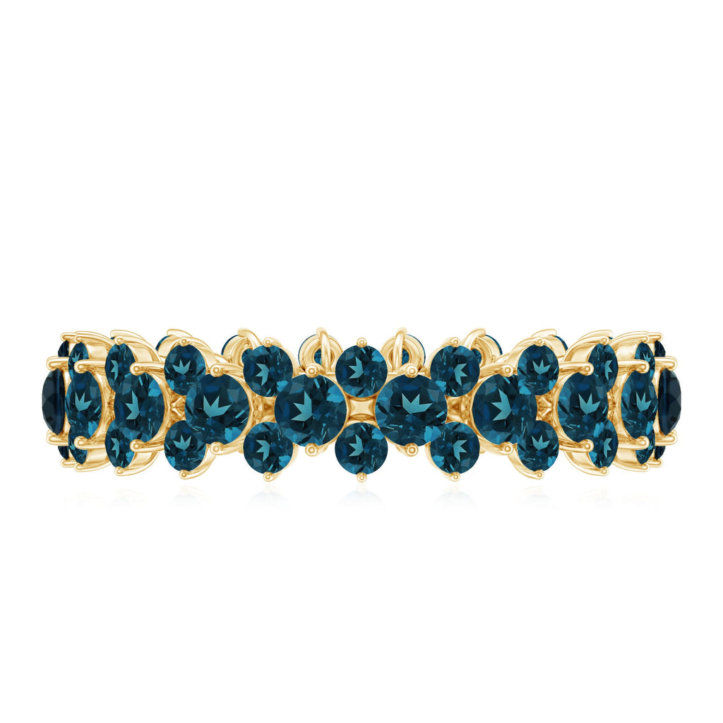 London Blue Topaz Cluster Eternity Band Ring