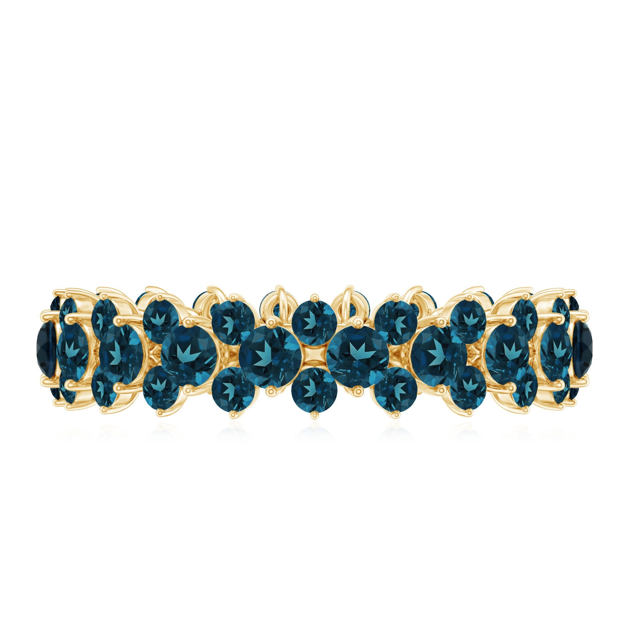 London Blue Topaz Cluster Eternity Band Ring