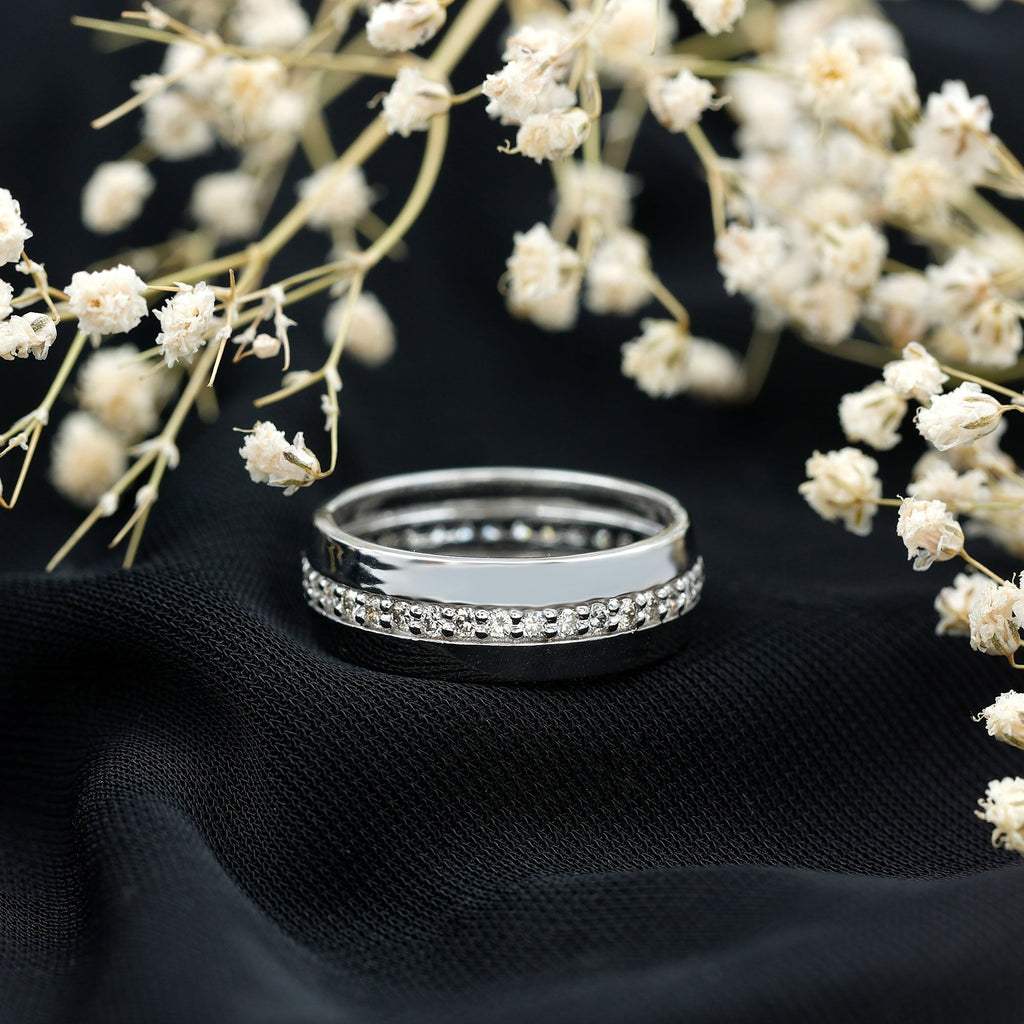 Certified Diamond Wide Wedding Band Ring