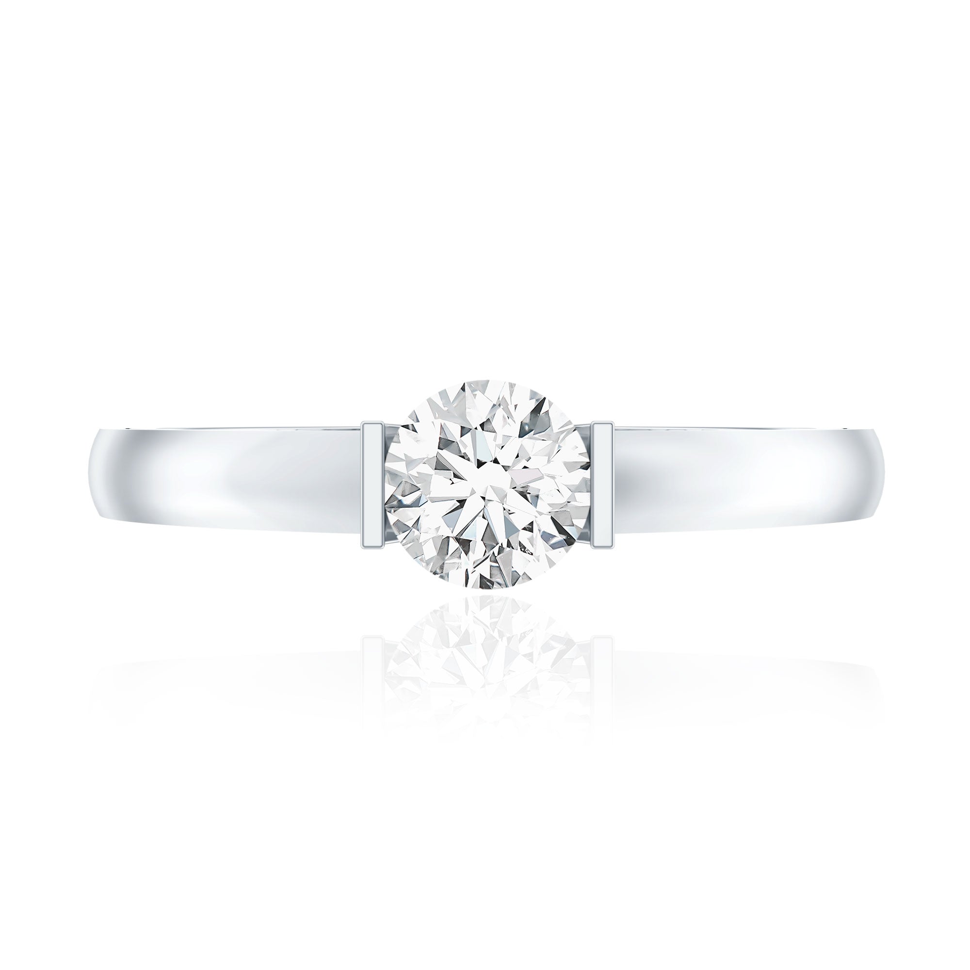 Bar Set Moissanite Solitaire Promise Ring