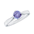Natural Tanzanite Diamond Commitment Ring for Women