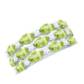 Certified Natural Peridot 3 Row Wedding Band with Diamond