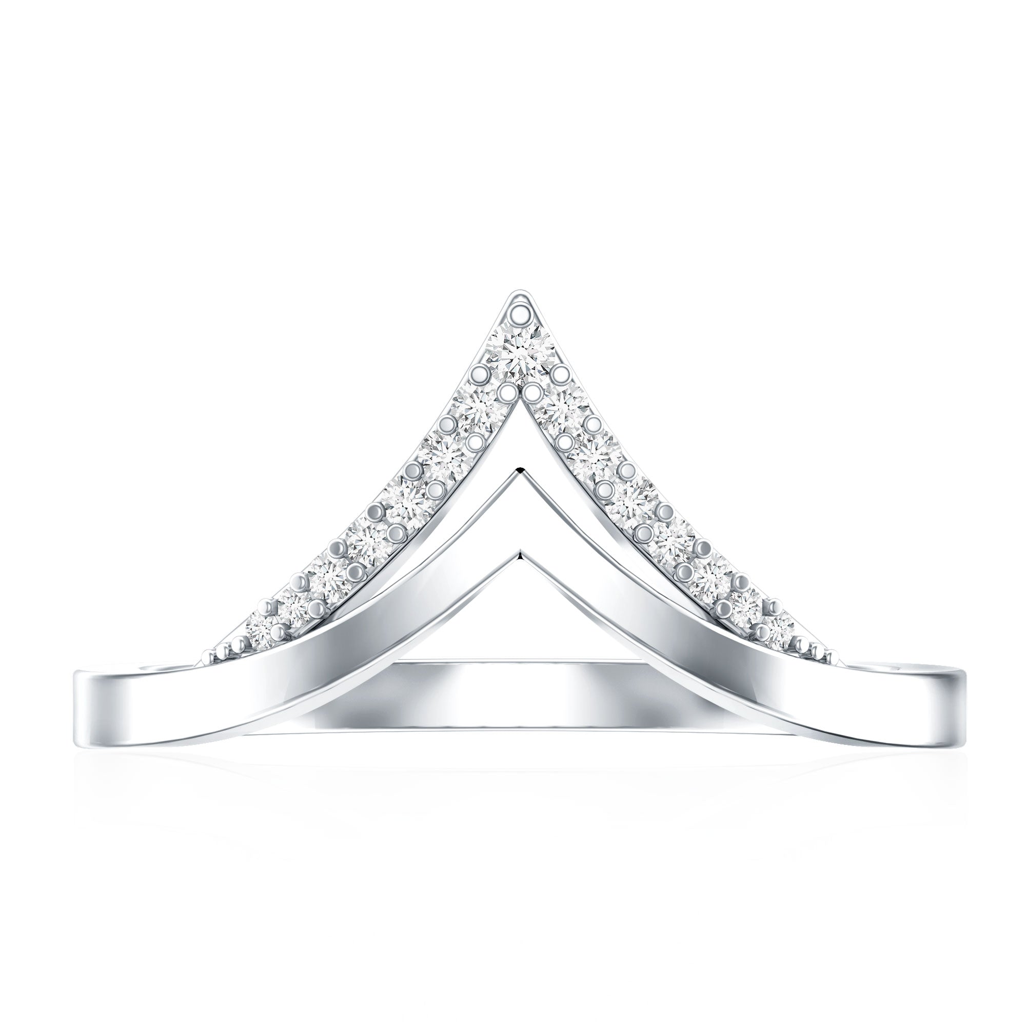 Certified Moissanite Chevron Enhancer Ring