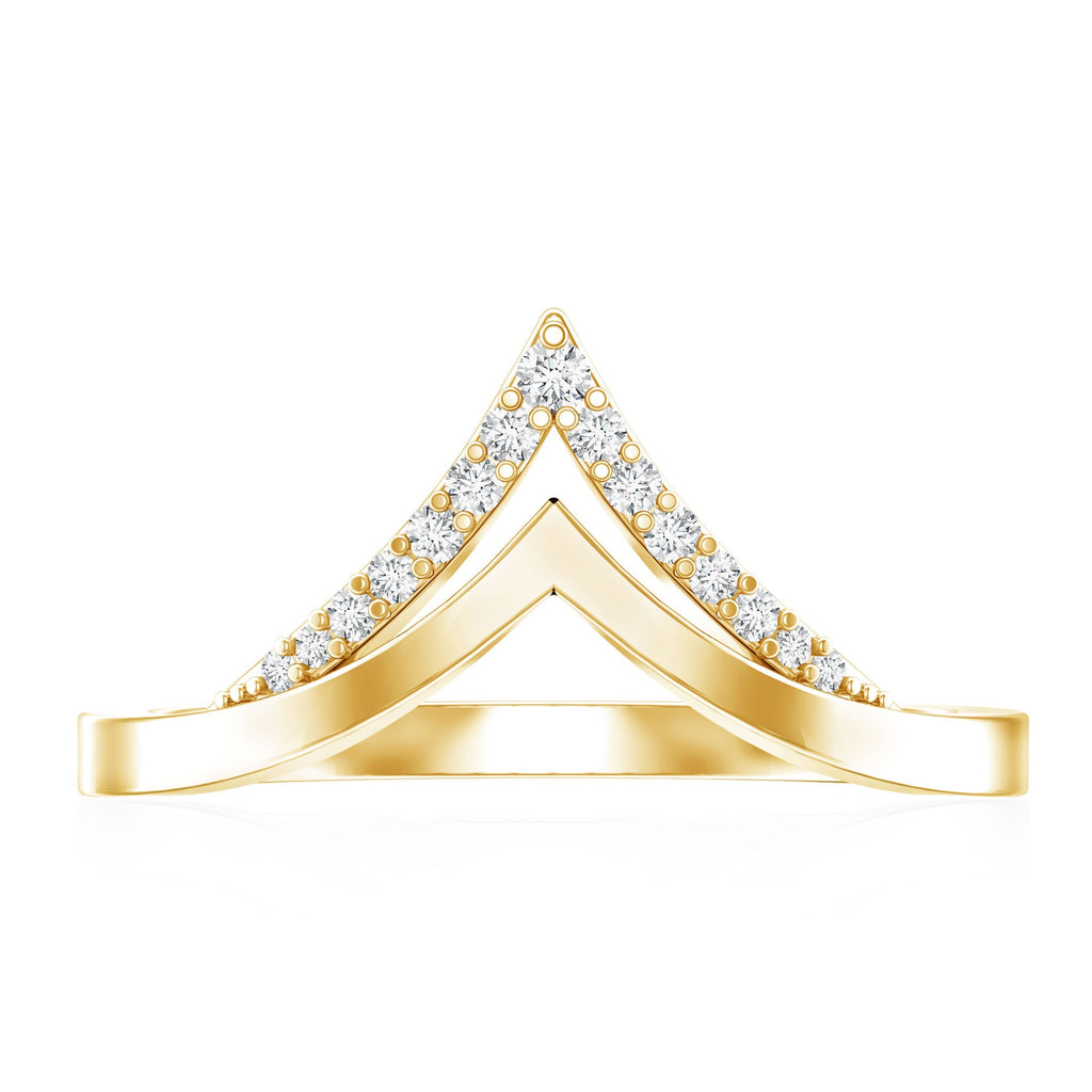 Certified Moissanite Chevron Enhancer Ring